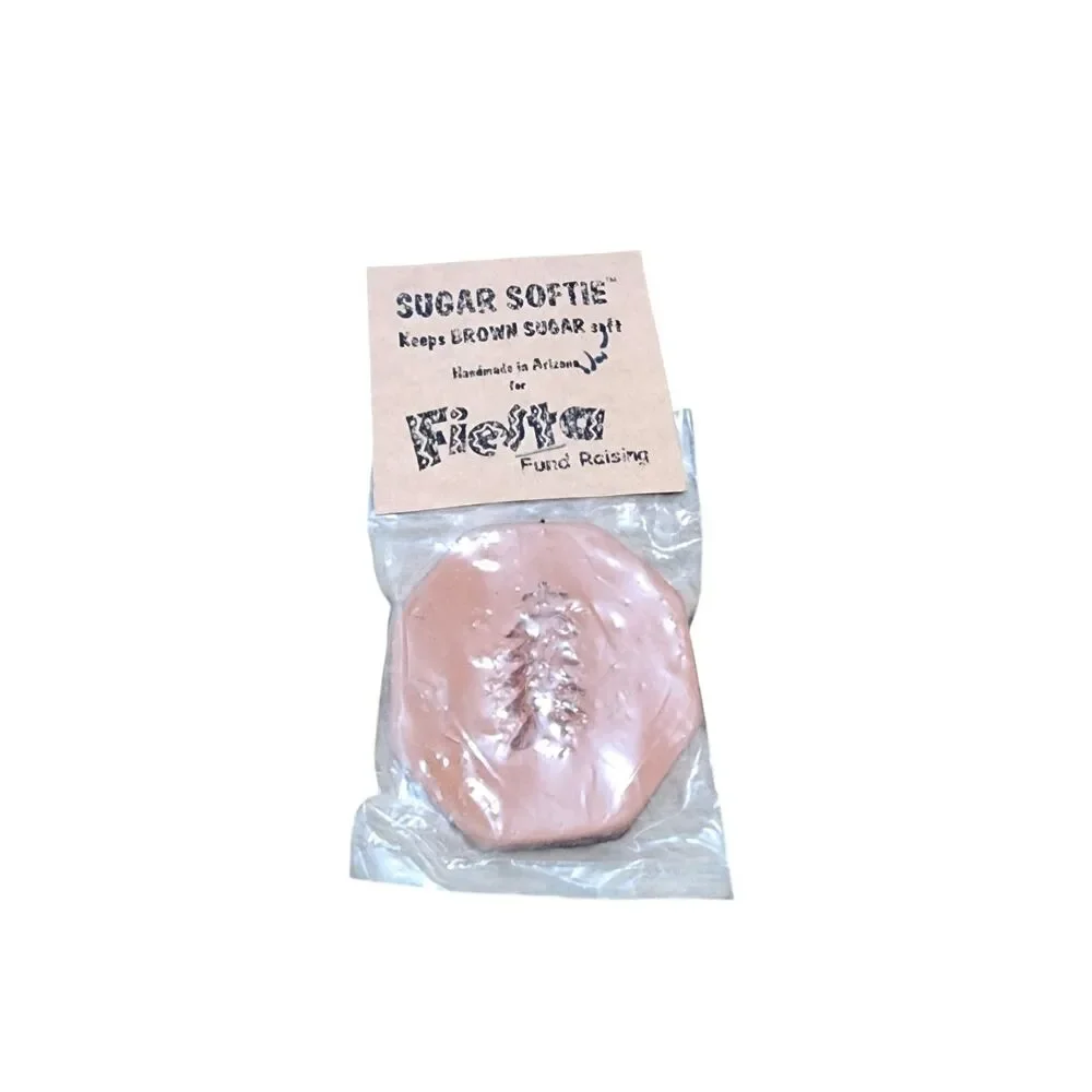 Vintage‎ Sugar Softie Brown Sugar Saver Clay Disk Kitchen Baking Accessory